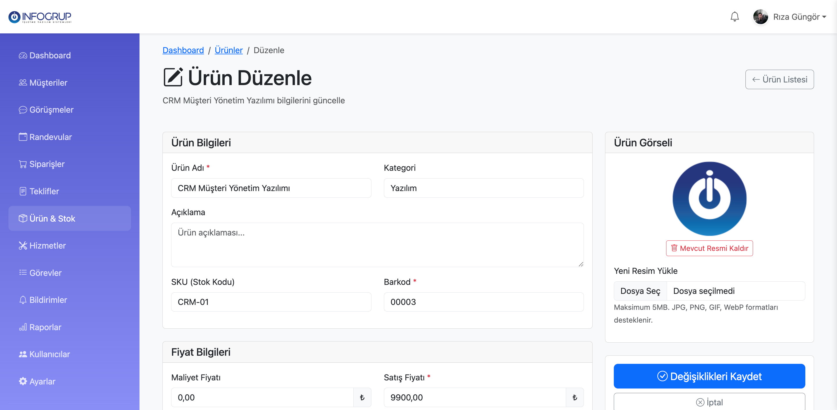 CRM Müşteri Yönetim Yazılımı Yıllık